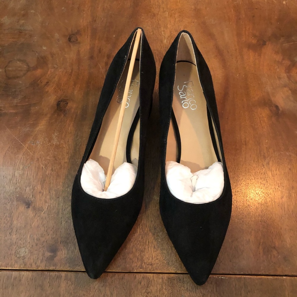 Franco Sarto Black suede block heel size 11